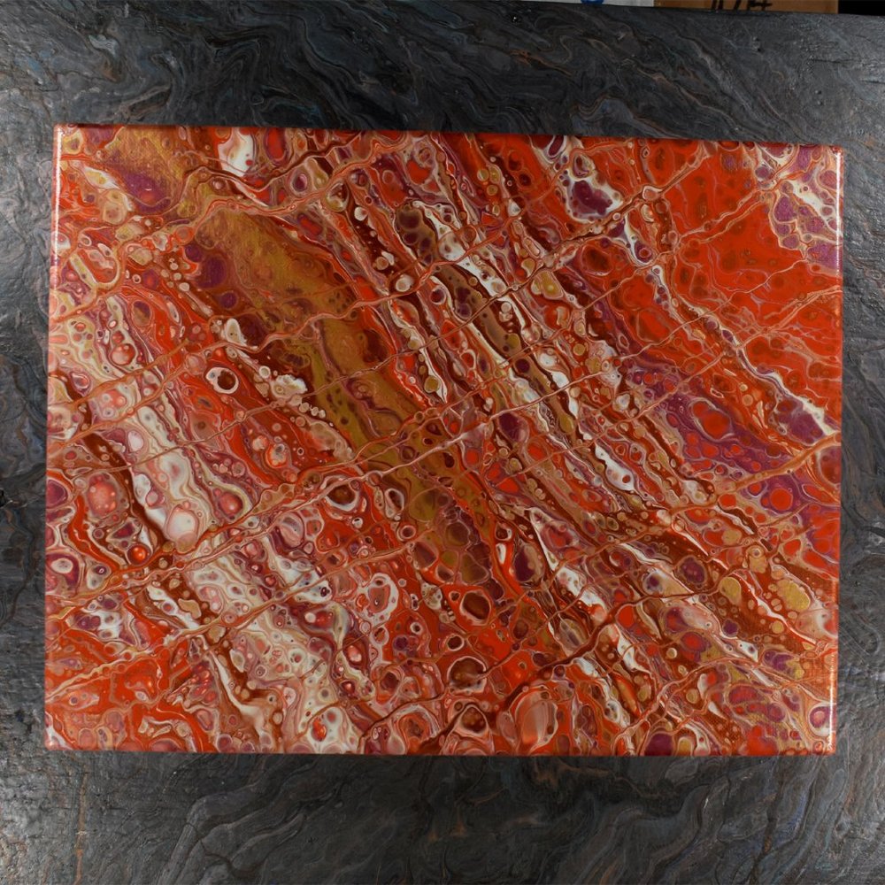 Acrylic Pour Painting 11x14 Clear coated